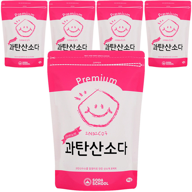 소다스쿨 프리미엄 과탄산소다, 1kg, 5개