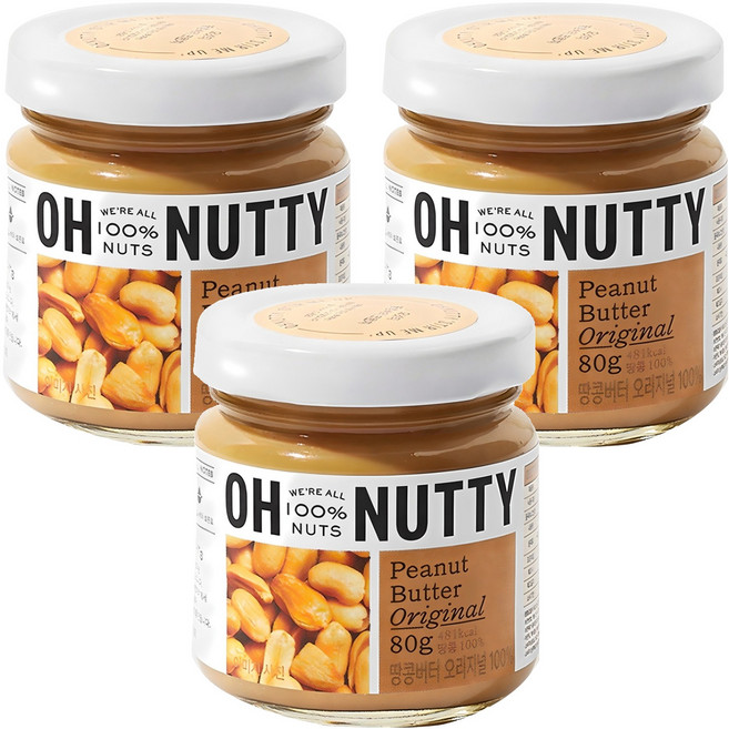 오넛티 땅콩버터 오리지널 100%, 80g, 3개