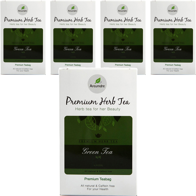 아름드레 프리미엄 화이트 녹차 세작, 1.1g, 20개입, 5개
