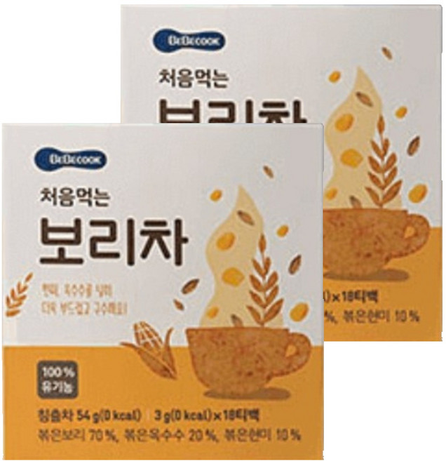 베베쿡 처음 먹는 보리차, 54g, 18개입, 2개