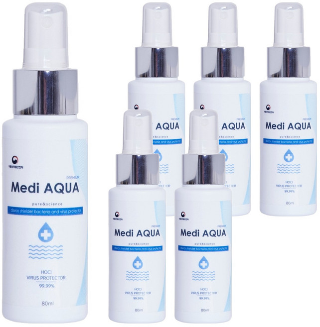 메디아쿠아 살균 소독제, 80ml, 6개
