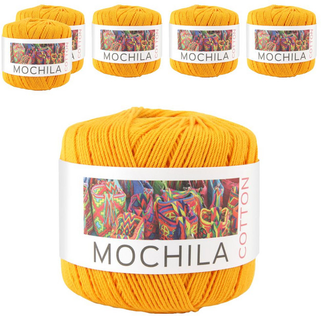 brandyarn Mochila系列 棉針織線 100%優質棉 50g±5g 大約200mt, 橘色, 6捲