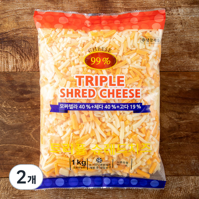 트리플 슈레드 치즈, 1kg, 1개입, 2개