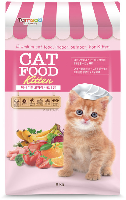 탐사 키튼 고양이 사료, 8kg, 1개, 닭