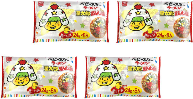 OYATSU 優雅食 BABY STAR 星太郎 點心麵 分享包 雞汁原味 8包, 192g, 4袋