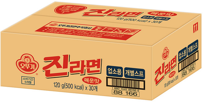 오뚜기 진라면 매운맛 업소용 120g, 30개