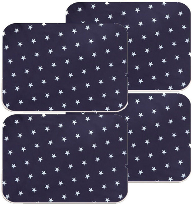 더해피 별 네이비 방수 시트 라운드, 4개