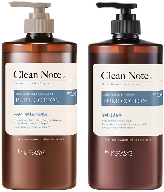 케라시스 클린노트 샴푸 퓨어 코튼향 + 트리트먼트, 1개, 1L