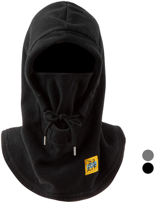 캐럿 플리스 바라클라바 겨울 넥워머, 블랙, 1개