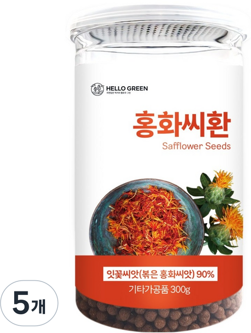 헬로우그린 볶은 홍화씨환, 300g, 5개