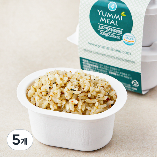 얌이밀 15~36개월 이유식 소고기 연근 우엉 야채밥, 200g, 5개