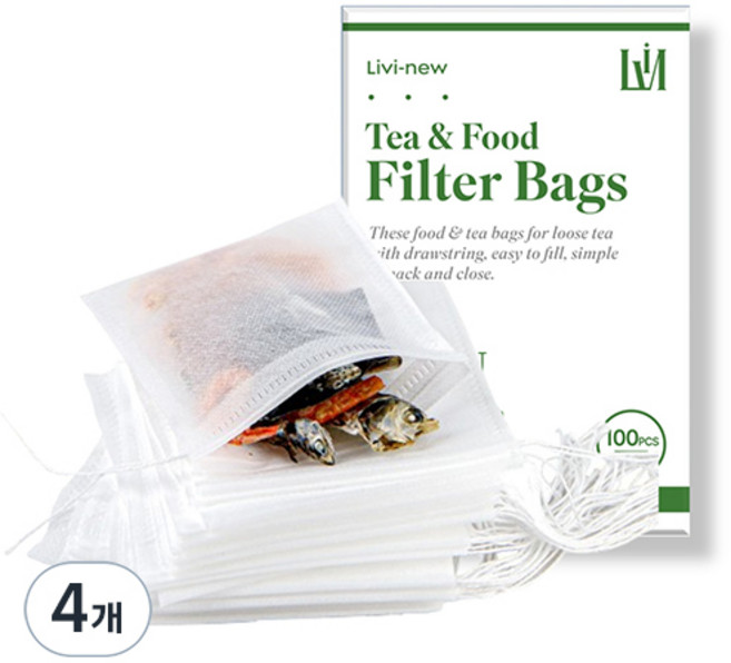 리비뉴 국물 육수용 일회용 다시백, 대(L), 100개입, 4개