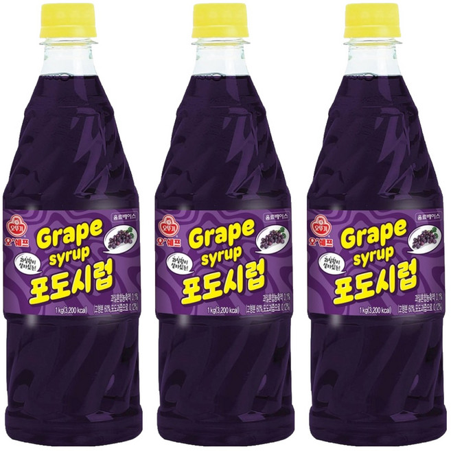 오쉐프 포도시럽, 3개, 1kg