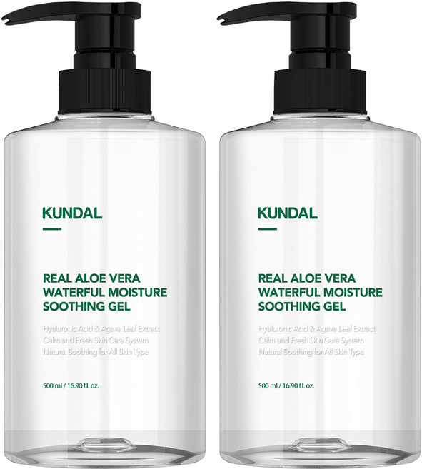 쿤달 리얼 알로에 베라 모이스처 수딩젤, 2개, 500ml