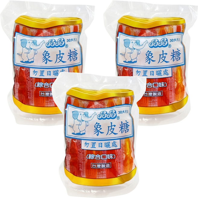 晶晶 象皮糖 綜合口味, 420g, 3包