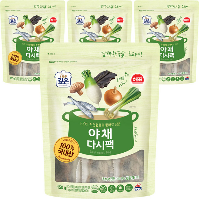 해표 야채 다시팩 10p, 150g, 4개