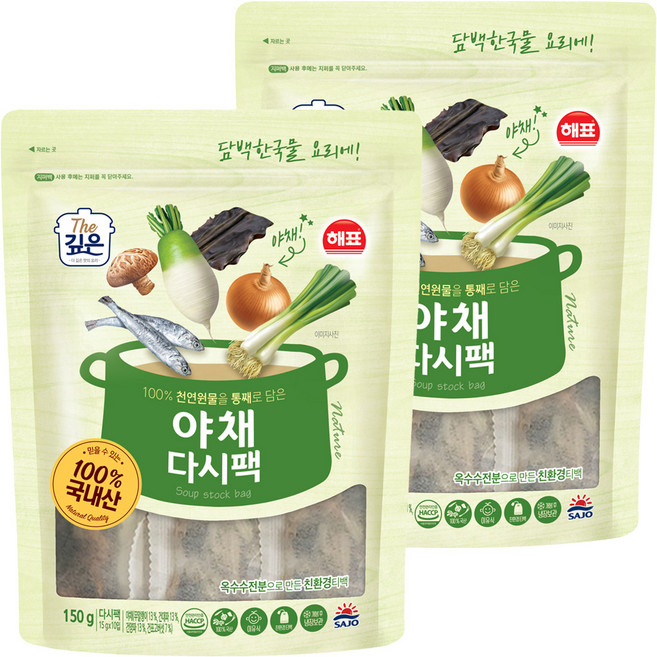해표 야채 다시팩 10p, 150g, 2개