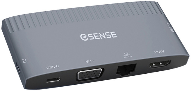 ESENSE 逸盛 Type-C - VGA/HDMI/LAN 轉接器, 01-ECH711TA, 1個, 鈦金灰