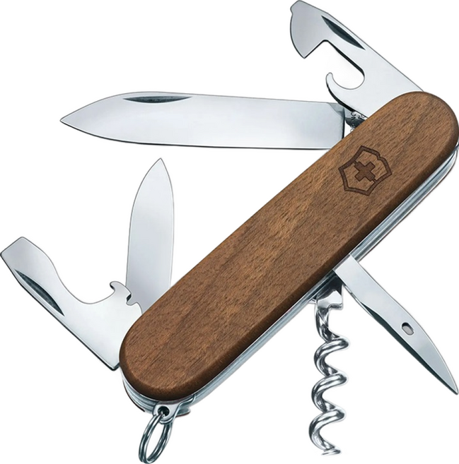 VICTORINOX 瑞士維氏 核桃木系列 斯巴達 10用瑞士刀 瑞士製造 1.3601.63 91mm, 1個