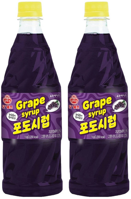 오쉐프 포도시럽, 2개, 1kg, 1L