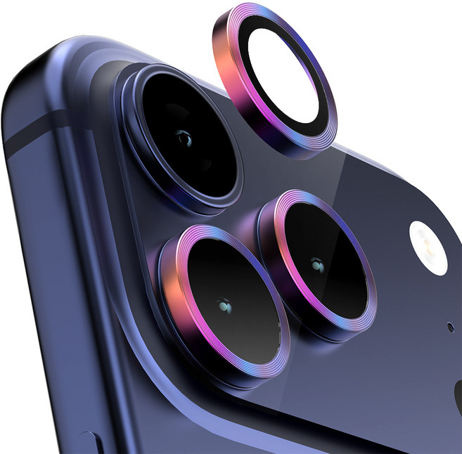 구스페리 메탈링 개별렌즈 휴대폰 카메라 강화유리 보호필름 세트 오로라, 1세트