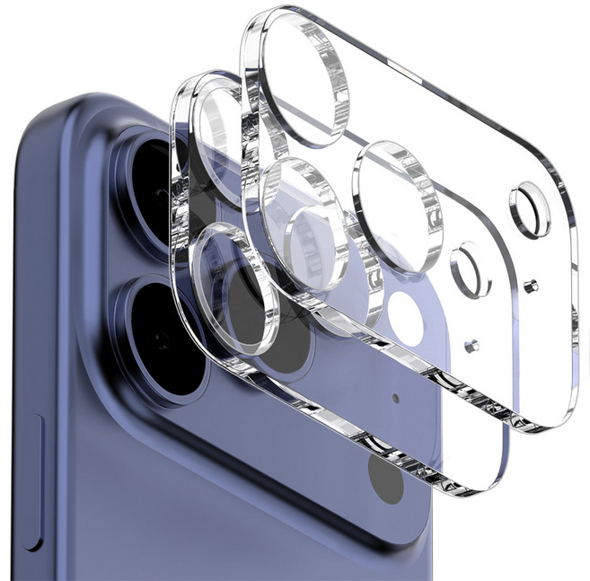 구스페리 빛번짐 방지 에어가드 풀커버 휴대폰 카메라 강화유리 필름 2p 세트, 1세트