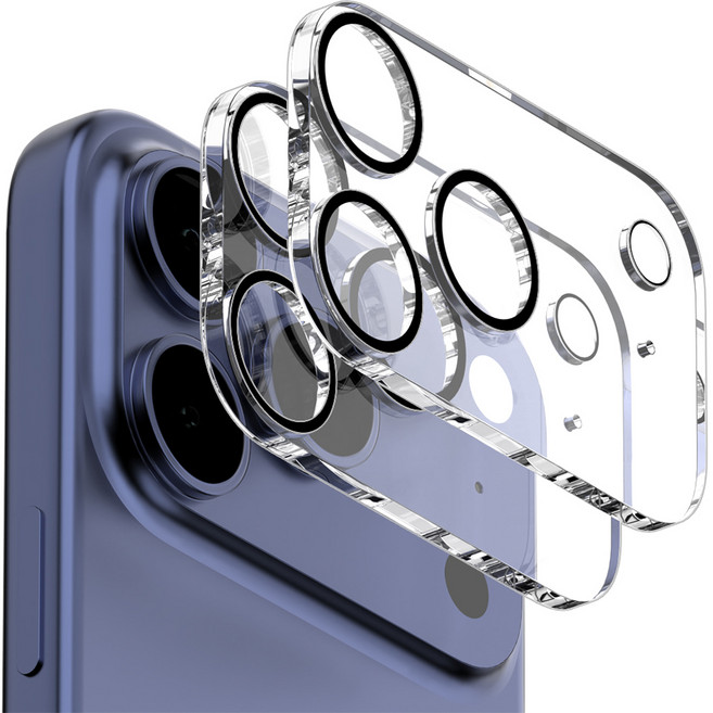 구스페리 빛번짐 차단 블랙써클 풀커버 휴대폰 카메라 강화유리 보호필름 2p 세트, 1세트