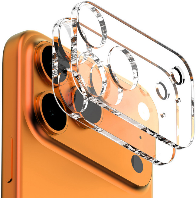 구스페리 빛번짐 방지 에어가드 풀커버 휴대폰 카메라 강화유리 필름 2p 세트, 1세트