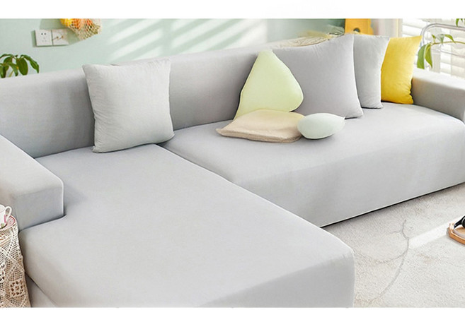 涼感新科技彈力冰絲沙發套 親膚舒適 快速安裝, 淺灰色, 1件