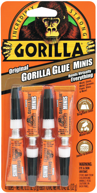 Gorilla Glue 金剛固力膠 Minis 強力黏膠 木材/金屬/陶瓷/發泡膠適用 0.42oz x 4入, 1組