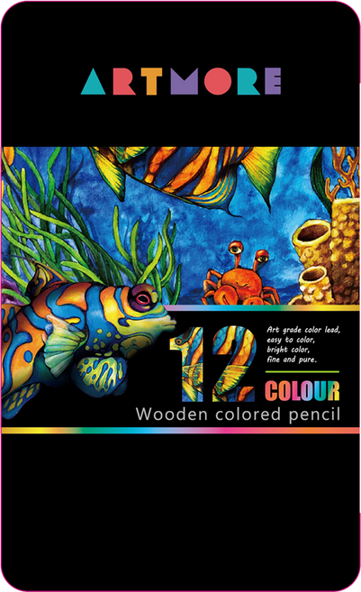 아트모아 전문가용 색연필 틴케이스, 12색, 1개