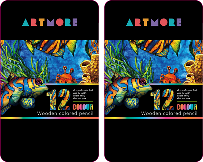 아트모아 전문가용 색연필 틴케이스, 12색, 2개