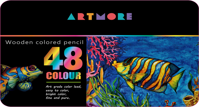 아트모아 전문가용 색연필 틴케이스, 48색, 1개