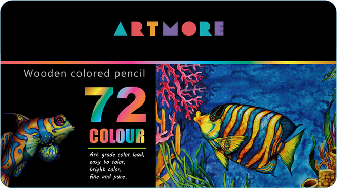 아트모아 전문가용 틴케이스 색연필, 72색, 1개