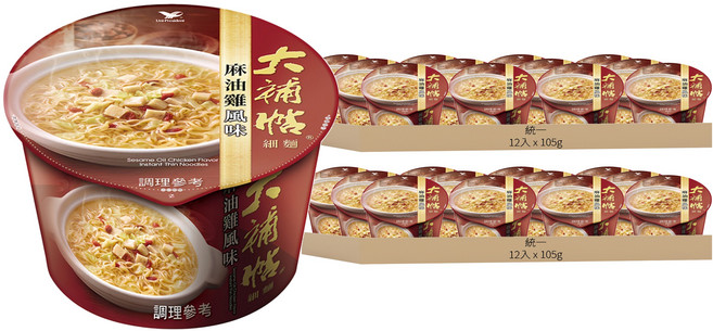 統一 大補帖 麻油雞風味細麵 105g, 24入