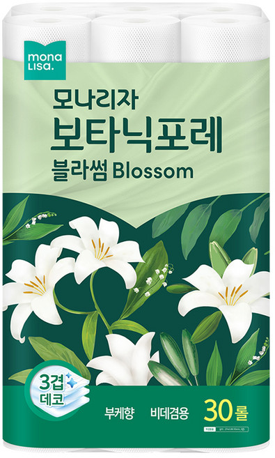 모나리자 보타닉포레 블라썸 3겹 고급롤화장지, 27m, 30개입, 1개