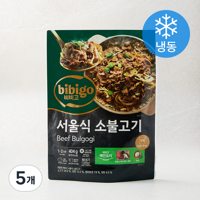 비비고 서울식 소불고기 (냉동), 404g, 5개