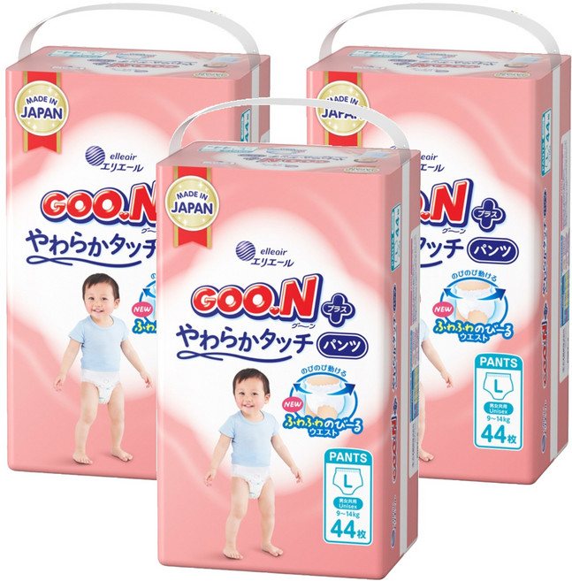 GOO.N 大王 肌快適褲型紙尿褲 9~14kg, L, 132片