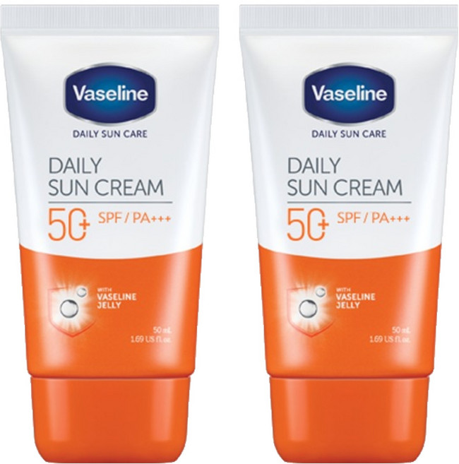 바세린 데일리 선크림 SPF50+ PA+++, 50ml, 2개