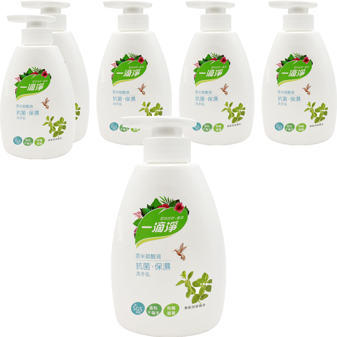 一滴淨 奈米碳酸液抗菌保濕洗手乳, 400ml, 6瓶