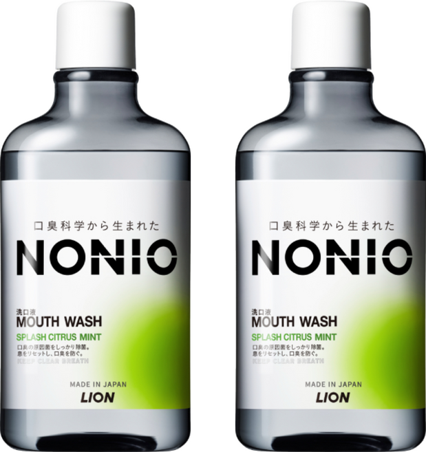 LION 獅王 NONIO 台灣公司貨 終結口氣漱口水 澄橘薄荷, 600ml, 2瓶