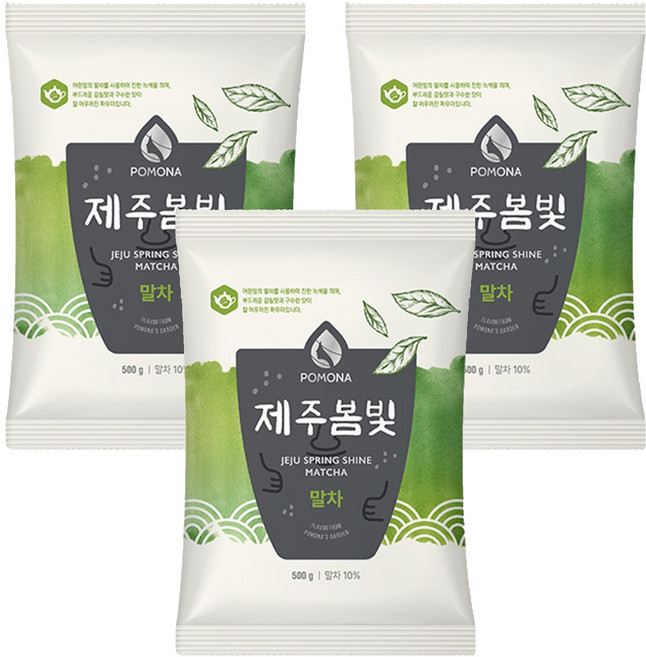 포모나 제주봄빛 말차 파우더, 500g, 3개, 1개입