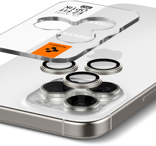 슈피겐 글라스tR 이지핏 옵틱 프로 화이트티타늄 2p 세트 AGL07165, 1세트