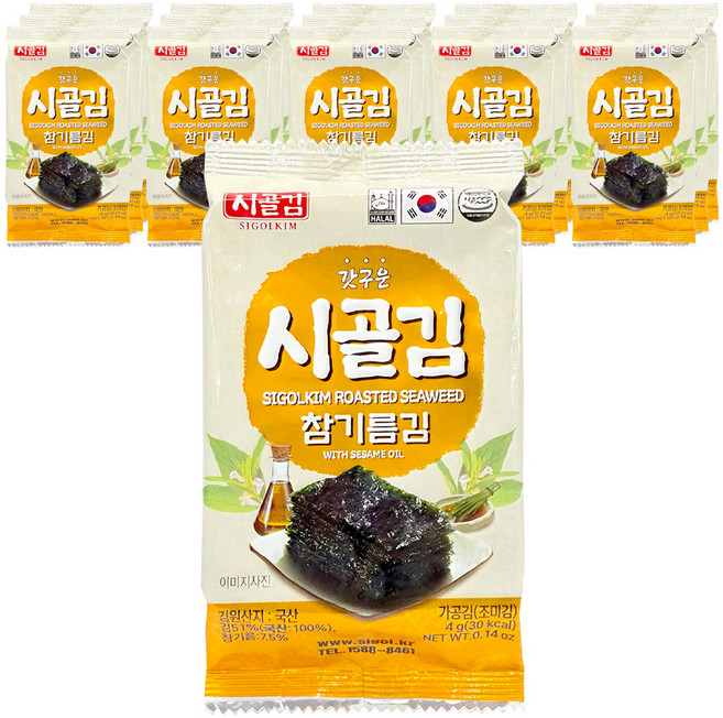 시골김 참기름김 도시락김, 4g, 16개
