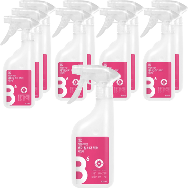 레인보우샵 베이킹소다 워터 다목적세정제, 500ml, 10개