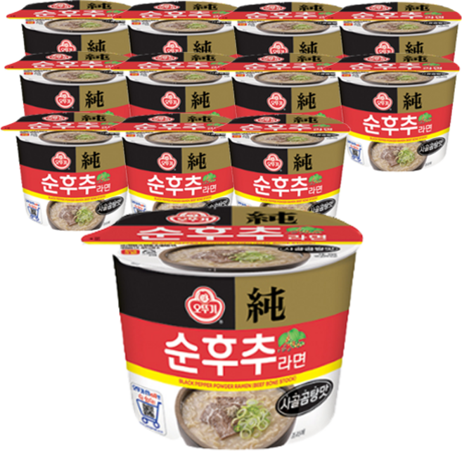 오뚜기 순후추라면 사골곰탕맛 컵라면 105g, 12개
