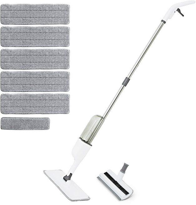 코멧 스프레이 스퀴지 밀대걸레 + 극세사 패드 6개, 1세트