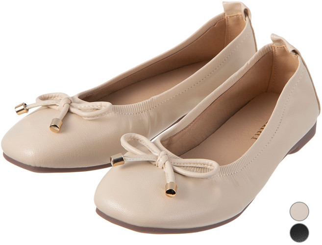 아피나르_라운드토 주름 밴딩 리본 플랫 슈즈