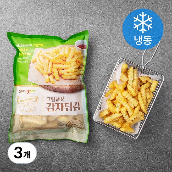 곰곰 크링클컷 감자튀김 (냉동), 650g, 3개