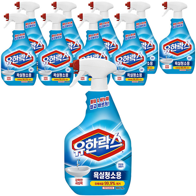 유한락스 욕실청소용 세정제, 900ml, 10개